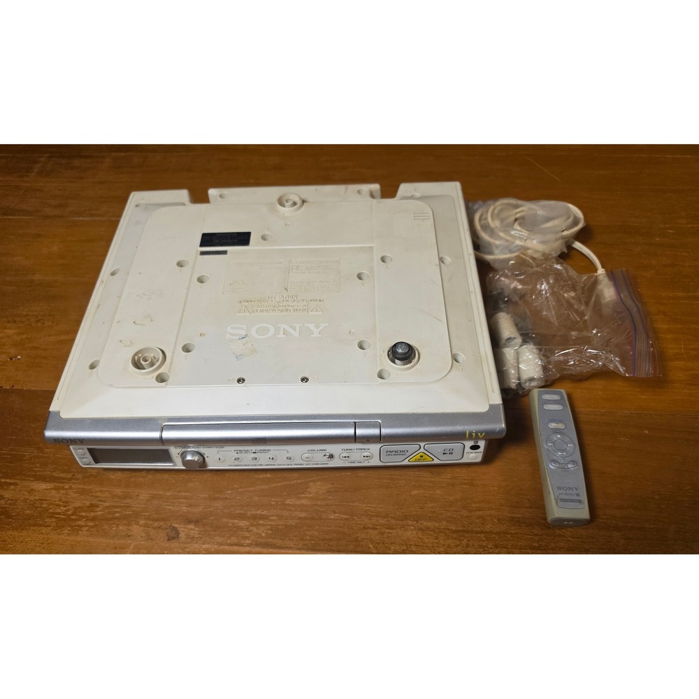 Sony Liv ICF-CD543RM Under Cabinet Kitchen Radio CD Player w/ Remote & Hardware